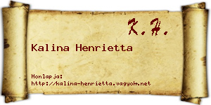 Kalina Henrietta névjegykártya