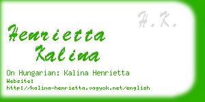 henrietta kalina business card